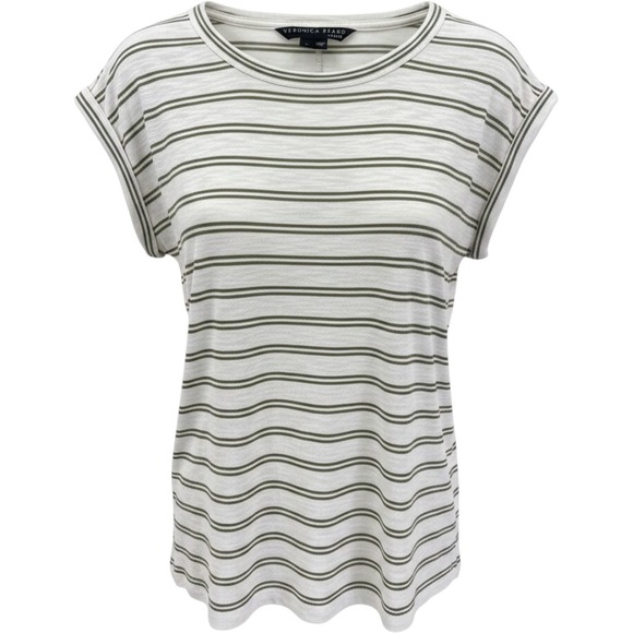 Veronica Beard Tops - Veronica Beard Jeans 100% Pima Cotton Olive Stripe Tee M Quiet Luxury